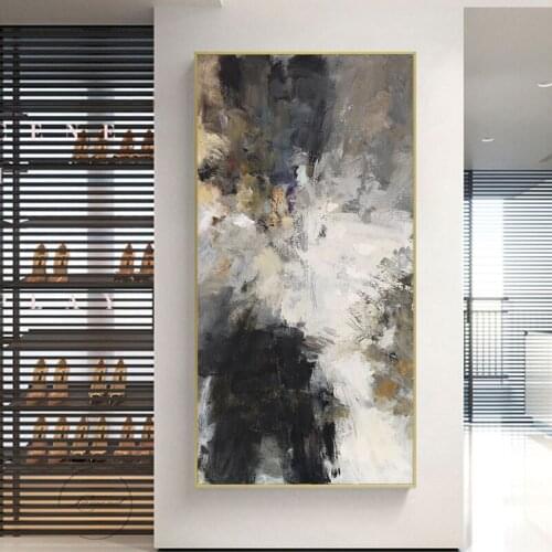 Abstract Black and White Canvas Painting Modern Smoke Art Posters and Print Wall Art Picture for Living Room Home Decor Unframed