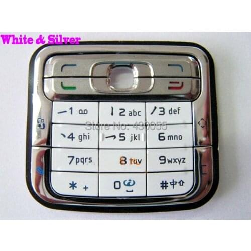 White&Silver Color New Original Housing Main Home Function Keyboards Keypads Cover Case For Nokia N73, Free Shipping