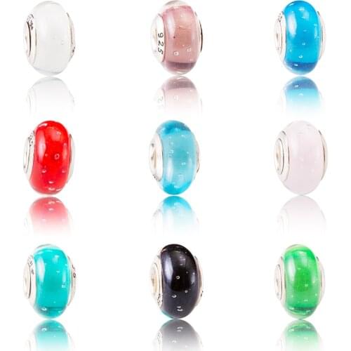 Free Shipping European Bubble Glass Beads Murano Glamour Beads Fashion Jewelry DIY Girls Bracelets and Bracelets