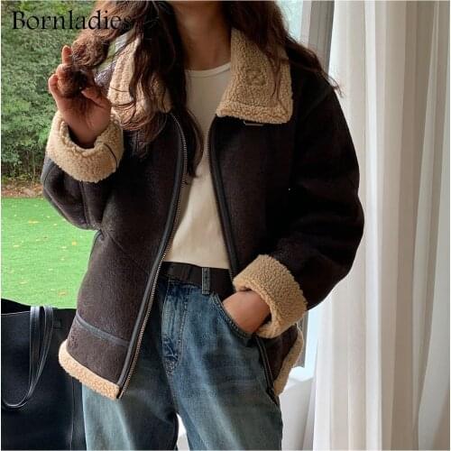 Женские зимние кожаные куртки Bornladies China At AliExpress