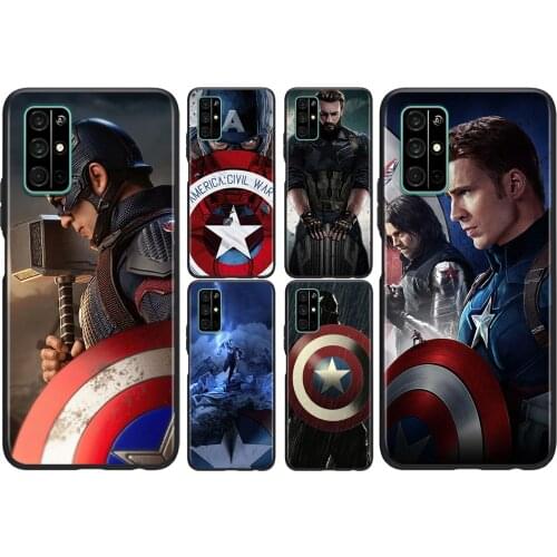 Marvel Captain America For Huawei Honor 50 SE V30 View 20 V20 30i 30S 30 20S 20E 20i 20 Lite Pro Plus Black Phone Case