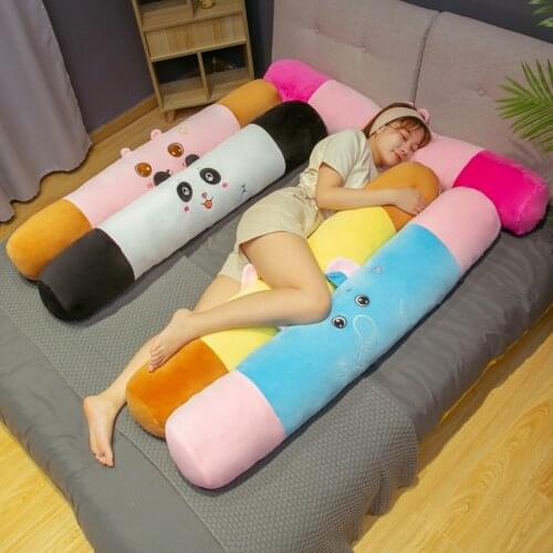 Cartoon Cute Animal Long Plush Pillow Super Soft Stuffed Side Sleeping Pillows For Sofa Bedding Travel Back Cushion Home Decor