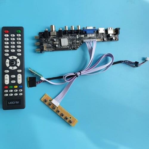 Kit For LP156WH4(TL)(N2) DVB-T DVB-T2 40pin 1366X768 Signal controller board digital TV LVDS USB HDMI VGA AV LED 15.6" remote