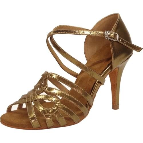 HXYOO 2018 New Arrived Salsa Latin Shoes Dance Women Ballroom Dance Shoes Tango Gold Silver Bronze Soft Sole Professional WK027