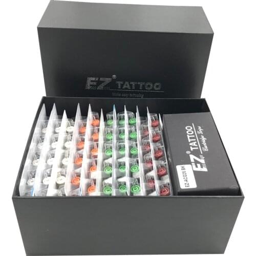 100 Pieces Assorted EZ Revolution Cartridge Tattoo Needles kits Liner Shader Magnum Curved Magnum With 2Aluminum Cartridge Tubes