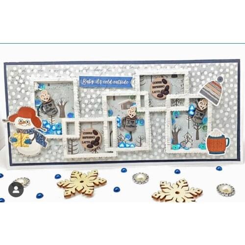 KSCRAFT Nested Scalloped Frames Slimline Background Metal Cutting Dies Stencils for Scrapbooking Decorative Embossing Paper Card