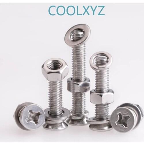 M6M8M10 stainless steel 304 countersunk head flat head cross screw nut gasket set large full gasket combination 5PCS