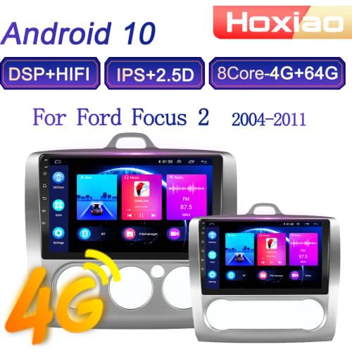 4G 8 Cores Android 2din Car Radio Multimedia Video Player For Ford Focus 2 3 EXI MT MK2 MK3 2004-2011 360 auxiliary system 2DIN