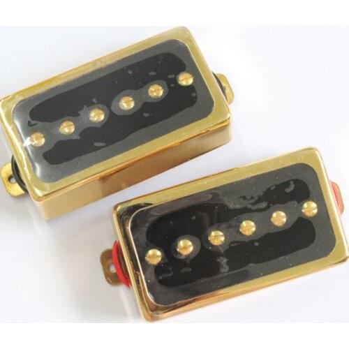N&B 1set guitar pickups Gold humbucker guitar pickups with iIvory pickup rings