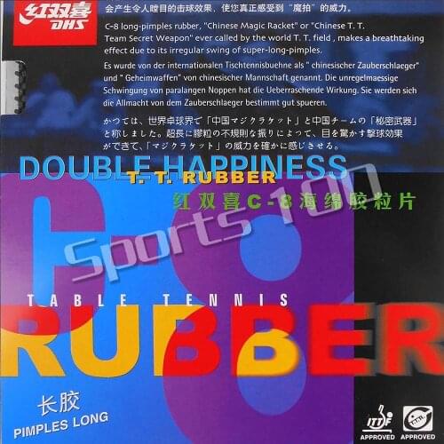 DHS C-8 C8 Defense or Loop Long Pimples Out Table Tennis Ping Pong Rubber With Sponge 1.0mm