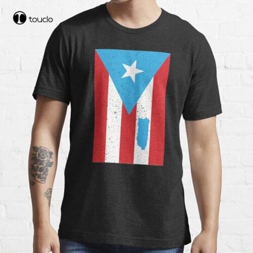 New Puerto Rico Proud Boricua T-Shirt Flag T-Shirt Cotton Tee Shirt S-5XL