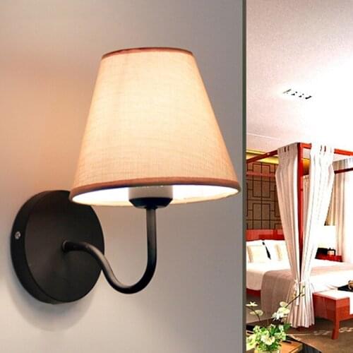 New Arrival LED Wall Lights For Bedroom Black Iron E27 Wall Sconce Bedside Applique Murale Luminaire White Reading Light