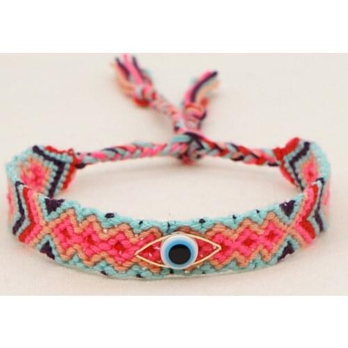 Go2Boho Turkish Evil Eye Bracelets Charms Braided Bracelet For Women Boho Jewelry 2021 Tassel Woven Thread Friendship Pulseras