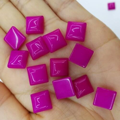 Wholesale 50pcs/lot fashion rose red stone beads 10x10mm square CAB CABOCHON for jewelry Accessories free shipping