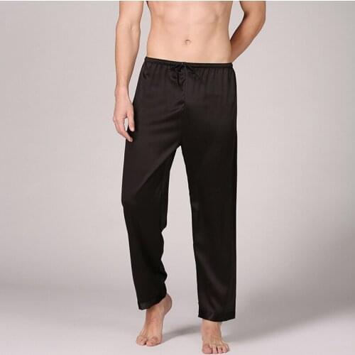 MenS Dyed Silk Pajamas Modern Style Soft and Comfortable Satin Casual Pajama Pants Sleep Bottoms Loose M-3Xl