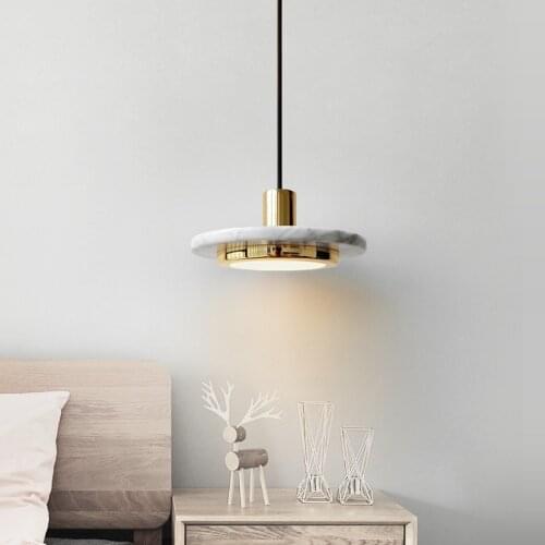 Postmodern Special Creative Marble Small Pendant Light Nordic Minimalist LED Decor Lighting Bar Restaurant Bedroom Bedside