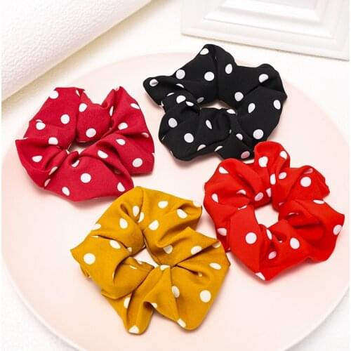 Fashion Dot Hair Scrunchie Women Elastic Hair Bands Girls Hair Accessories Haar gumki do wlosow hair scrunchies gumka do wlosow