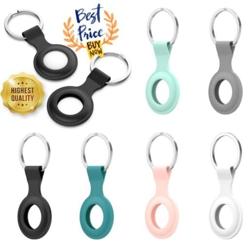 Silicone Protector Cover With Keychain For AirTags Shockproof Anti-scratch Anti-fall Silicone Protective Case Shell For Air Tags