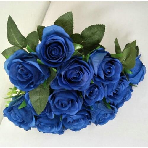 Blue Enchantress Cloth Artificial Rose Bouquet Porch Balcony Living Room Dining Room Bedside Table Simulation Flower Decoration