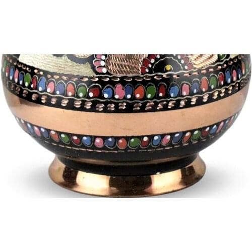 Bakır Vazo %100 El Yapımı Geleneksel Erzincan Gül Çiçek İşlemeli