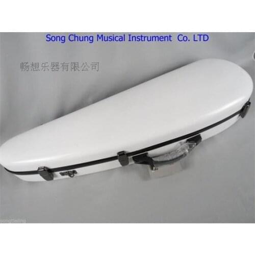 Excellent white glass fiber Knife shaped violin hard case4/4,fine workmanship