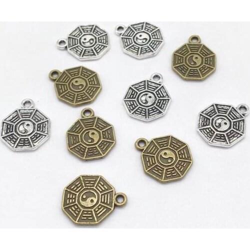 Vintage 37 pcs tai chi gossip charms fit DIY hand made bracelet necklace earring charms Jewelry Making