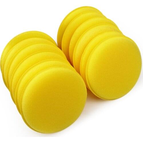 LEEPEE 12 pcs/set Car Wax Sponge Applicator Pads Tyre Dressing Foam Yellow Anti-Scratch Car Care Car Cleaning Tool