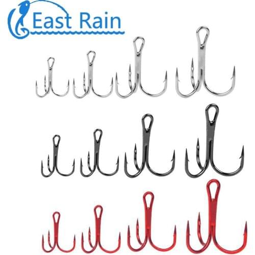East Rain 2# 4# 6# 8# Size High Carbon Steel Treble Hook Multicolour Option 20pcs/lot Free Shipping