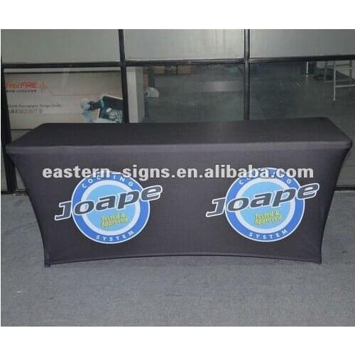 Exhibition Custom printed 8ft spandex table covers (with print your logo) / Company logo printing table throw,Table cloth
