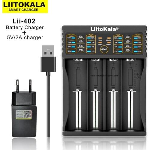 Liitokala Lii-500 Lii-PD4 Lii-202 Lii-402 Lii-S2 3.7V 18650 18350 18500 21700 20700 14500 26650 AA NiMH Lithium-Battery Charger