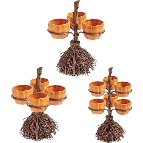 3/4/6 Bowls Halloween Pumpkin Snack Stand Removable Event Party Decoration Food Tray Household Holiday Candy Cookie Storage Rack