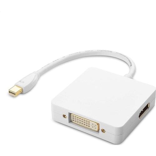 3 in 1 Mini DisplayPort Adapter DP to HDMI VGA DVI 1080P Displayport Cable Converter