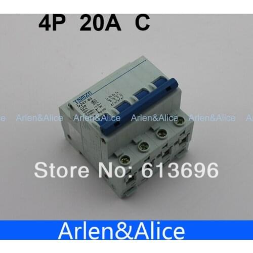 4P 20A 240V/415V Circuit breaker MCB C TYPE 4 Poles
