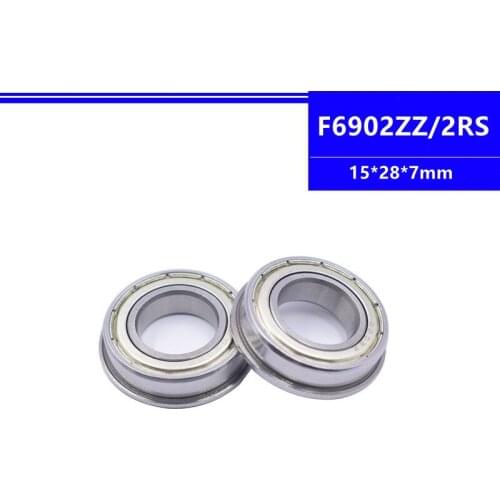 50pcs/100pcs F6902ZZ F6902-2RS 15*28*7mm flange deep groove ball bearing 15x28x7mm Flanged bearing F6902