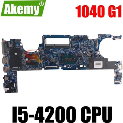 Akemy New for hp Elitebook 1040 G1 motherboard 760276-601 760276-501 760276-001 i5-4200 13317-2 48.4LU22.011 working well