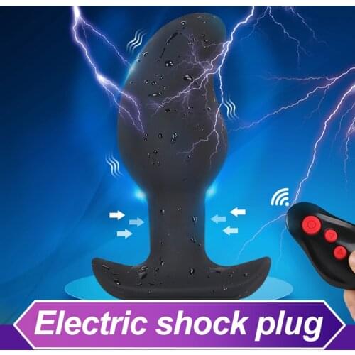 XOMIY Vibrating Anal Plug with Electric Shock Pulse Vibration butt plug Massage Device Prostate Massager with Remote Control