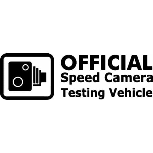 Car Sticker Official Speed Camera Test Car PVC Car Decoration Accessories Decals Waterproof Sunscreen Black/white,16cm*5cm