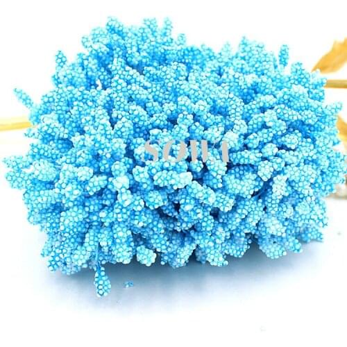 Free Shipping 800pcs/Lot 5mm Blue Foam Flower Stamen Pistil Cake Decoration Craft DIY and wedding card DIY