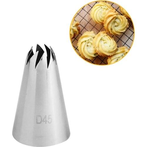Free Shipping Stainless Steel Icing Swirl Piping Nozzles Cakes Cupcakes Decorating Tips#D45