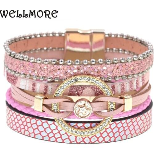 Charm Leather Bracelets For Women Trendy Boho bracelet Multilayer Wrap Bracelet women Female Jewelry