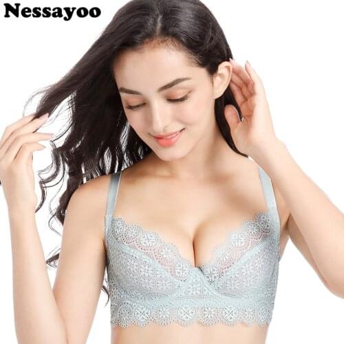Thin Cup Bras For Womens Push Up Bra Lace Brassiere Padded Bralette Sexy Lingerie Elegant Underwear BH Tops Size 34-42 B C D Cup