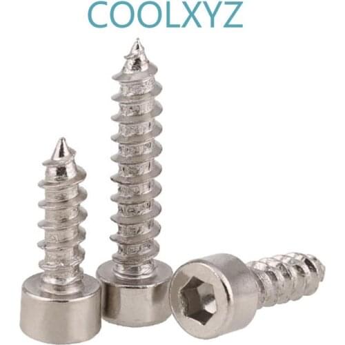 CoolXYZ 8.8 High Strength Hexagon Socket Cheese Head Self Tapping Screws Nickelag Cup Head Hex Socket Tapping Screws M4M5M6 5PCS