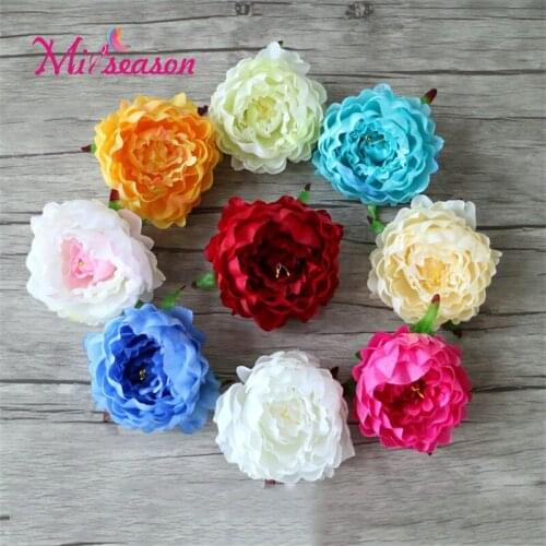 10 pieces 10cm Peony flower head silk Artificial Flowers For Wedding Flower wall Background DIY Decorative Wreath Fake Flower