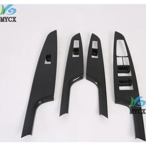 For Hyundai Tucson 2019 2020 4PCS Window Switch Button Motor Door Handle Armrest Frame Cover Trim Styling InteriorAccessories