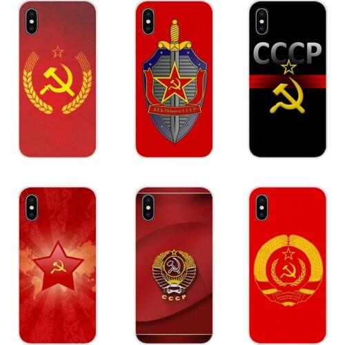 Soviet Union USSR Flag For Apple iPhone X XR XS 11 12Pro MAX 4S 5S 5C SE 2020 6S 7 8 Plus ipod 5 6 Soft Transparent Cases Covers