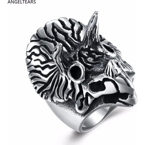 Hot Sell Titanium Steel Owl Ring Vintage Punk Gothic Style Jewelry For Men Cool Party Accessories Size 8-12 # drop shipping anel