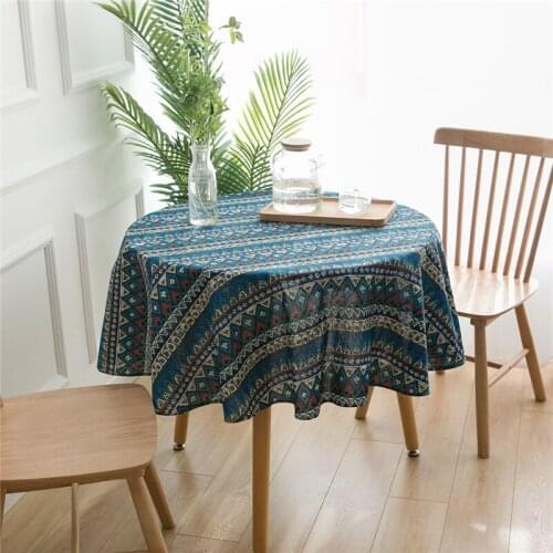 Bohemian style round tablecloth Cotton Printed Hotel Decorative Table Cloth for Wedding/party/dinning Room