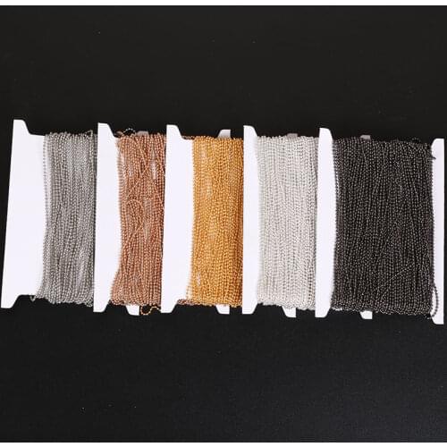 10m/roll Dia 1.5mm 2.4mm Metal Ball Beads Chains Bulk Gold Silver Color Iron Chain For Diy Jewelry Making Necklace Components