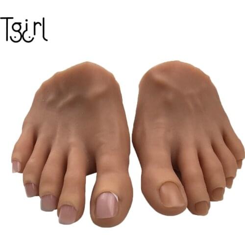 Nail Practice Foot Model Flexible Movable Silicone Prosthetic Soft Fake Toes for Nail Art Training Display Model Manicure Tool