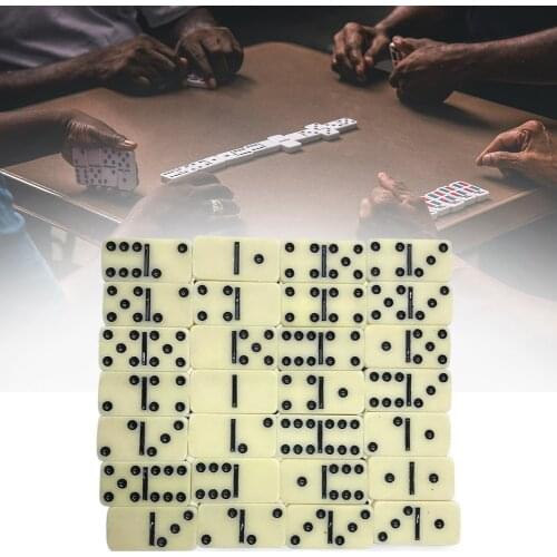 28pcs Classic Toy Double Six With Box Travel Portable Funny For Kids Gift Dominoes Set Chess Game Dot Blocks Traditional